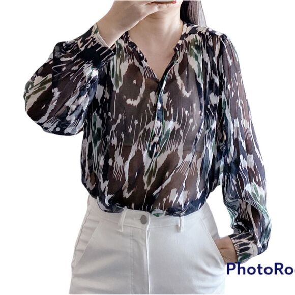 Isabel Marant silk long sleeve printed blouse size FR40(US8) - Picture 1 of 12